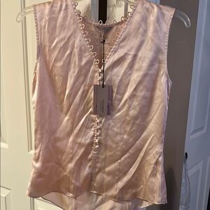 Rebecca Taylor NWT Blush 100% silk Sleeveless Blouse sz 6